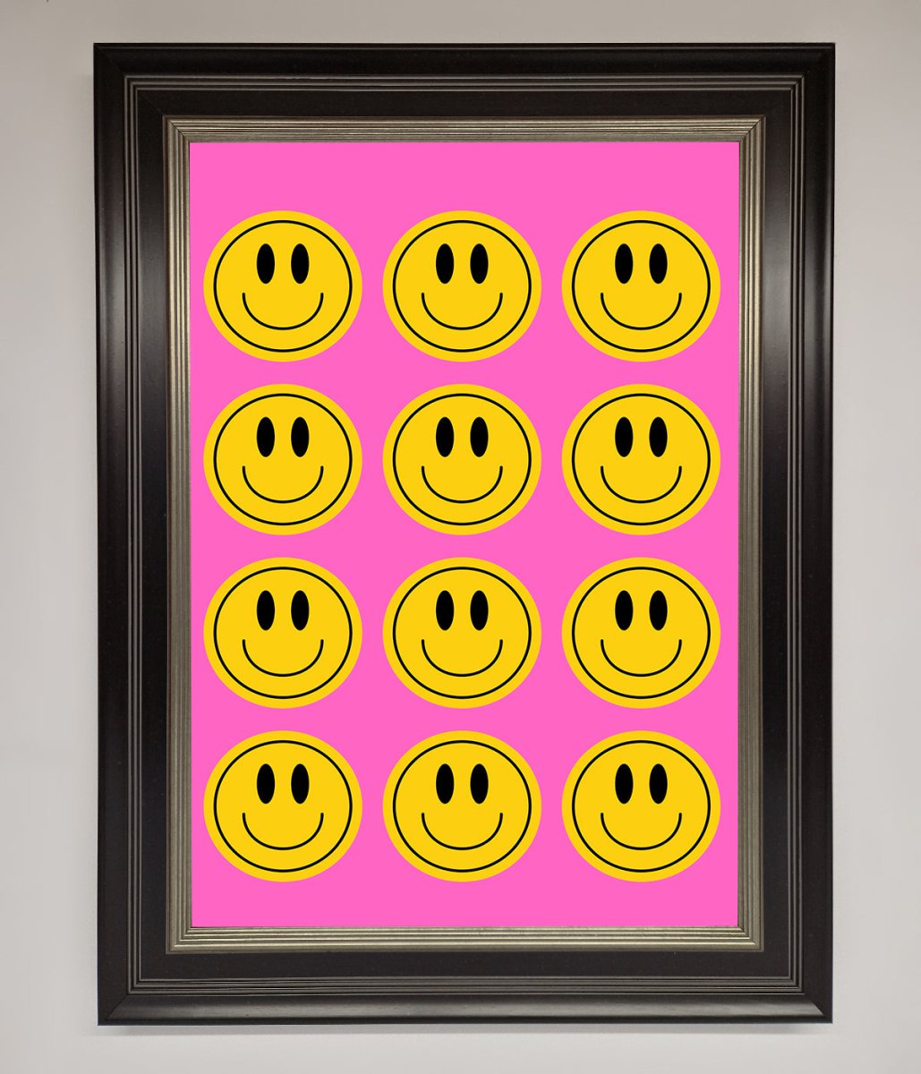 Acid Smile Faces Framed Poster