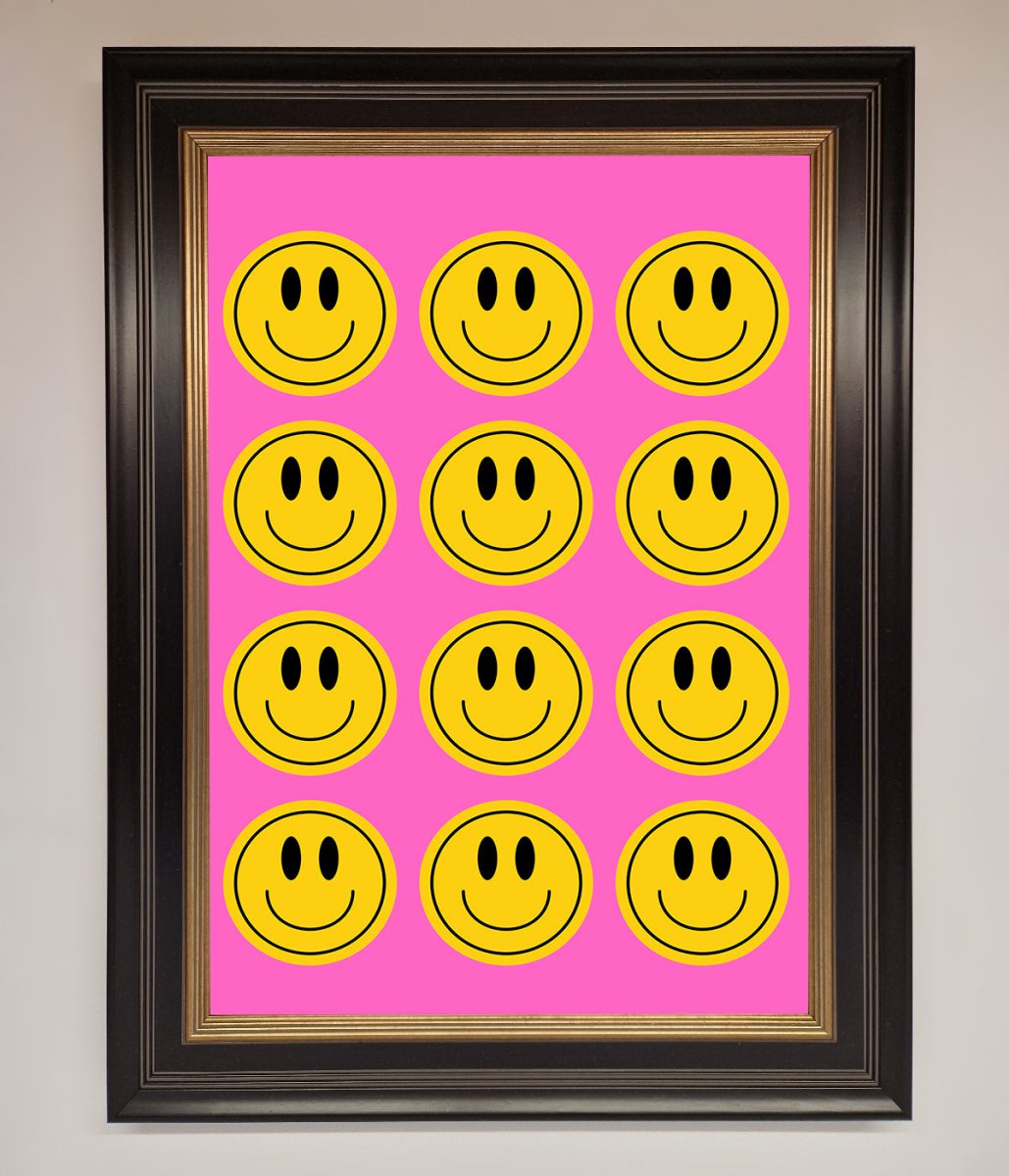 Acid Smile Faces Framed Poster