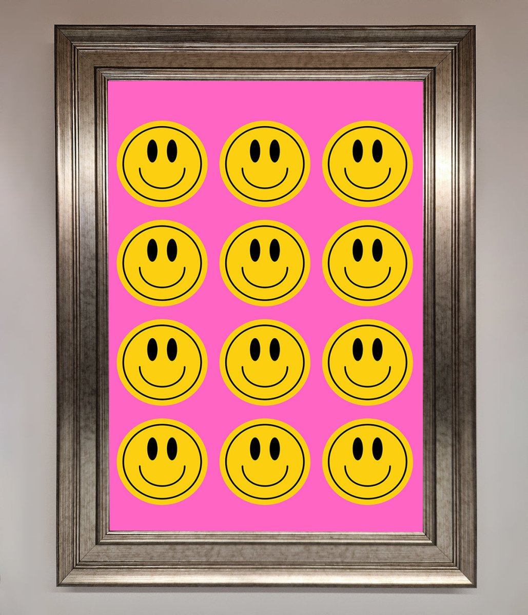 Acid Smile Faces Framed Poster