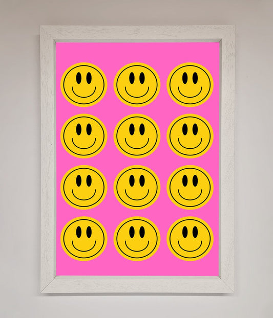 Acid Smile Faces Framed Poster