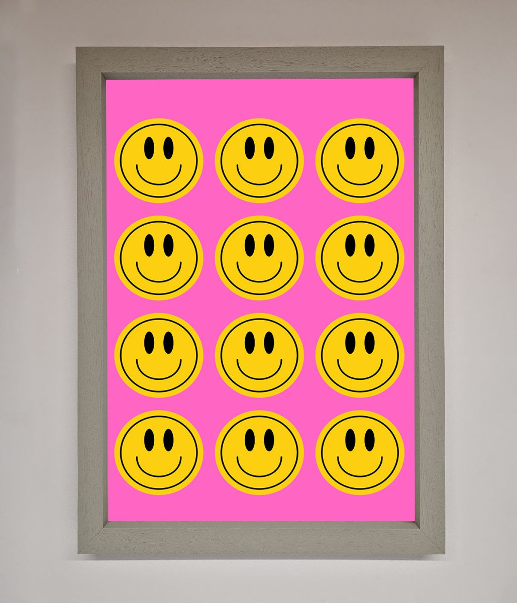 Acid Smile Faces Framed Poster