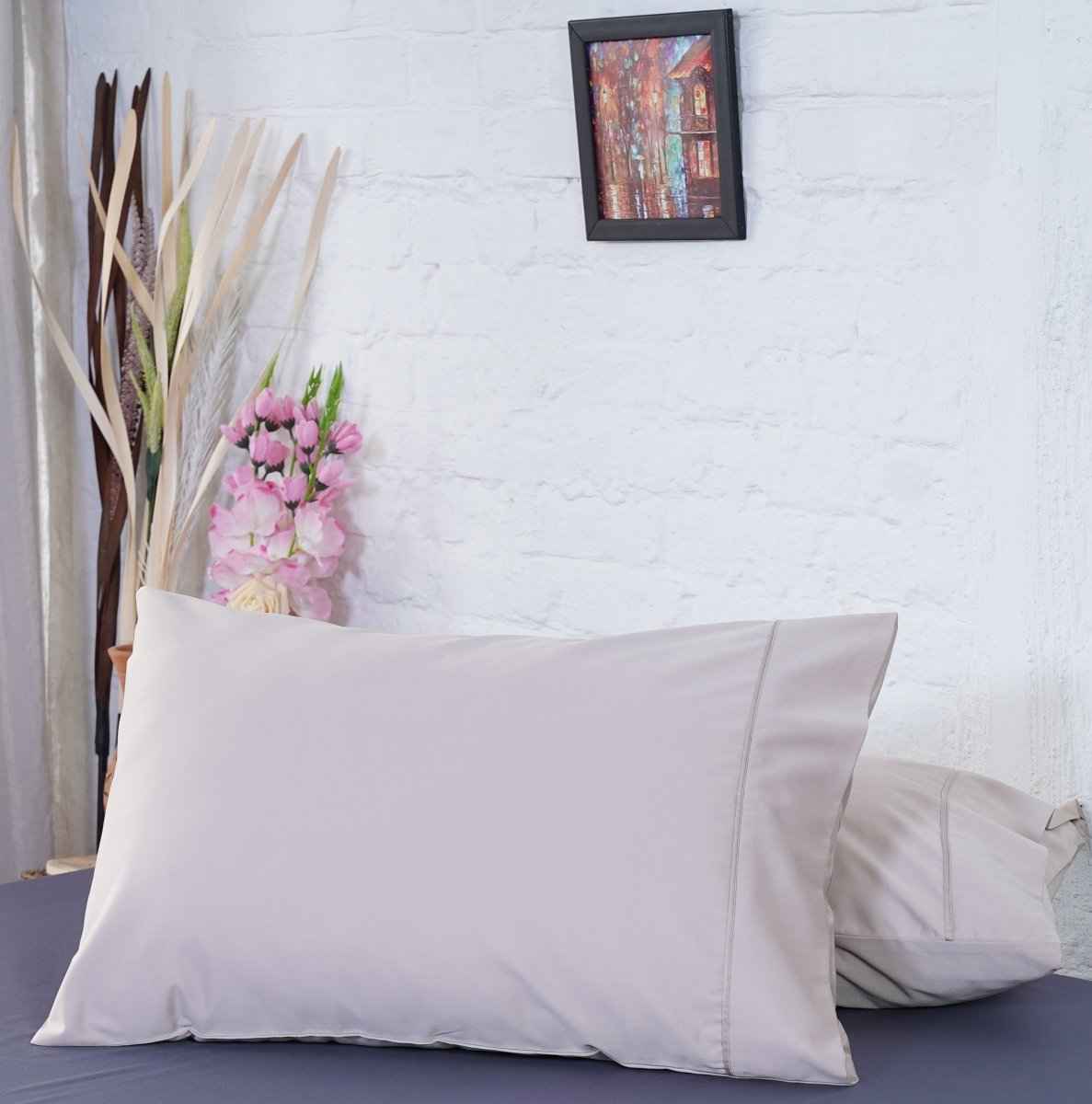 Ackly Bamboo - Beige Pillowcases Pair