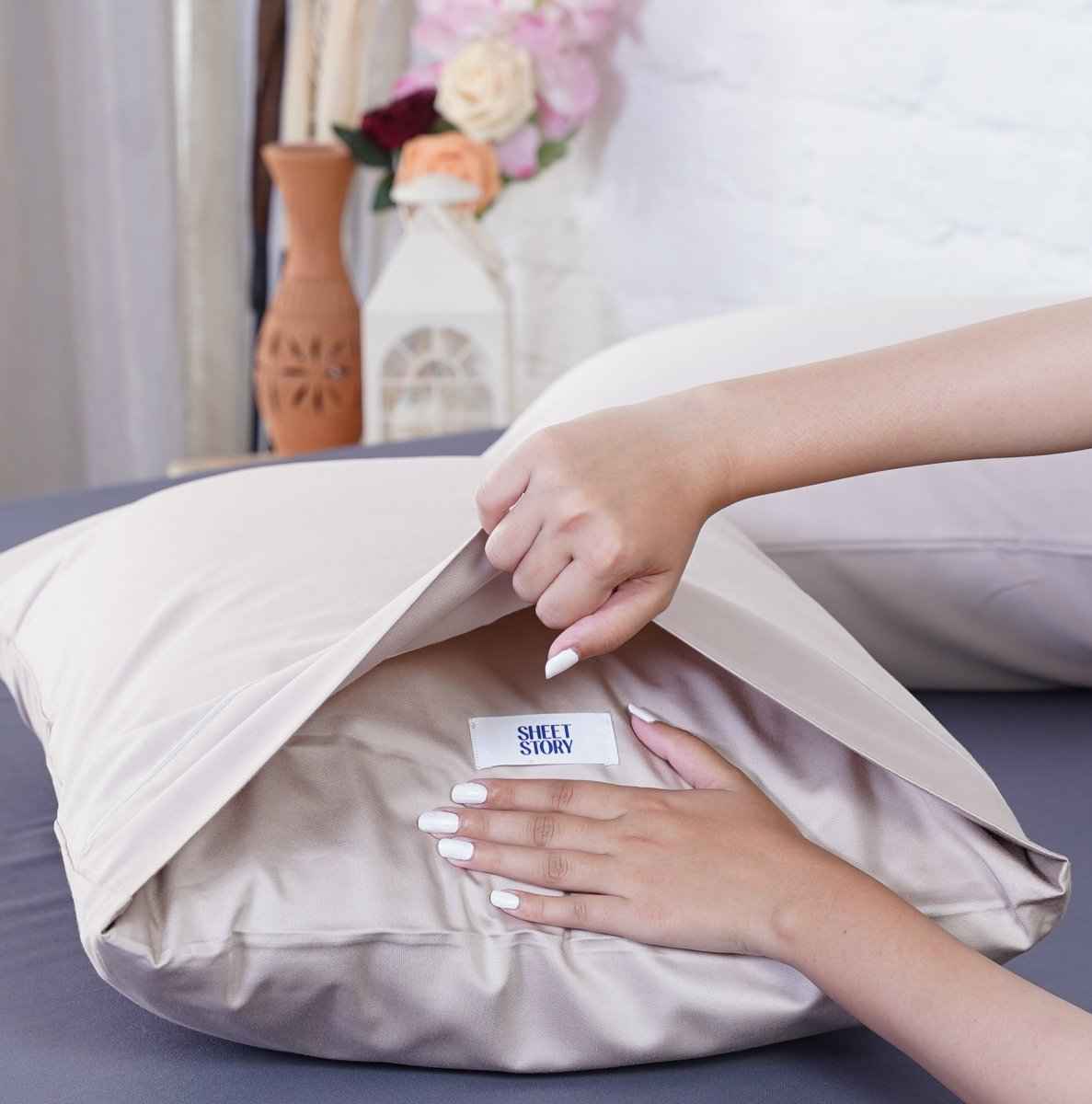 Ackly Bamboo - Beige Pillowcases Pair