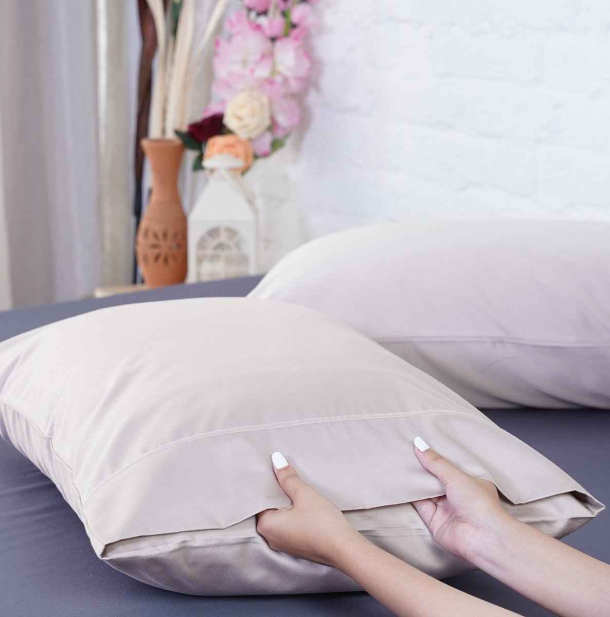 Ackly Bamboo - Beige Pillowcases Pair