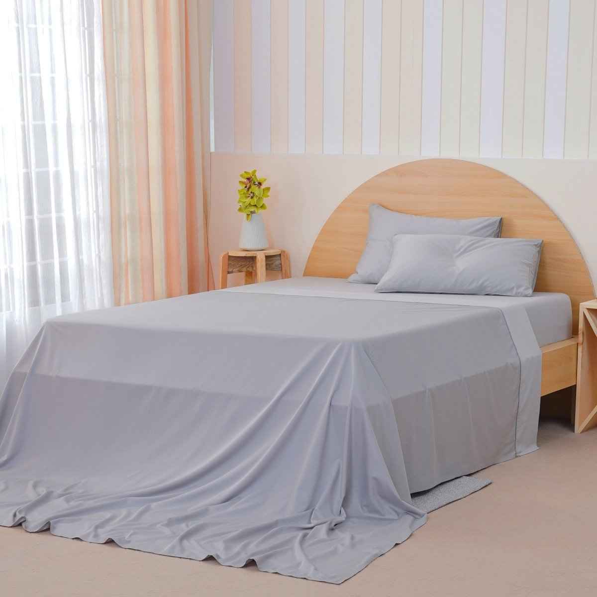 Ackly Bamboo - Dove Grey Flat Sheet