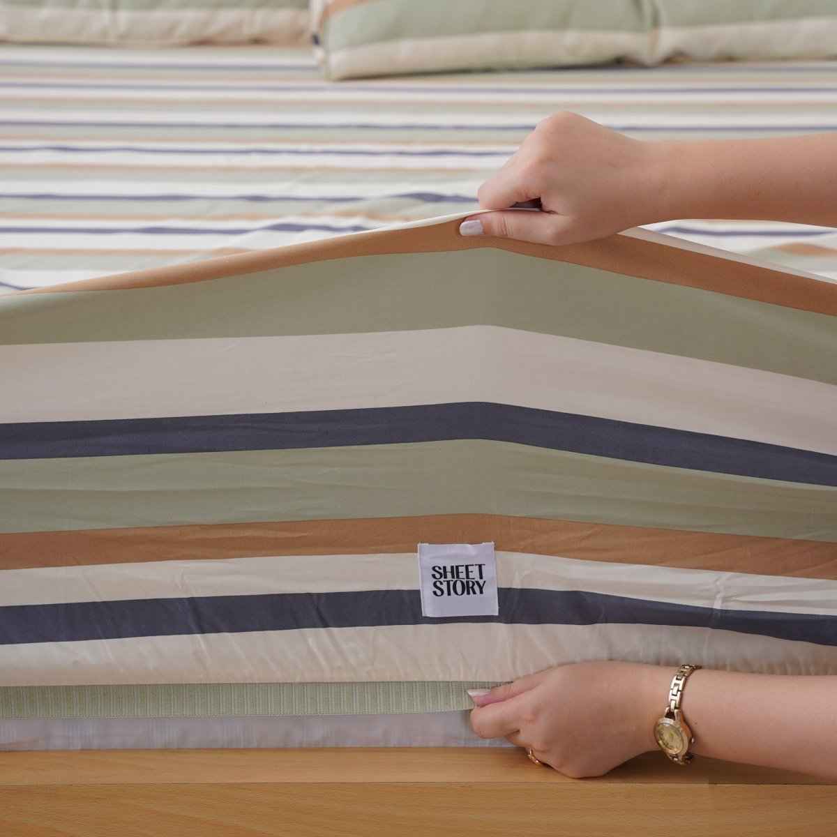 Ackly Bamboo - Harmony Stripe Fitted Sheet