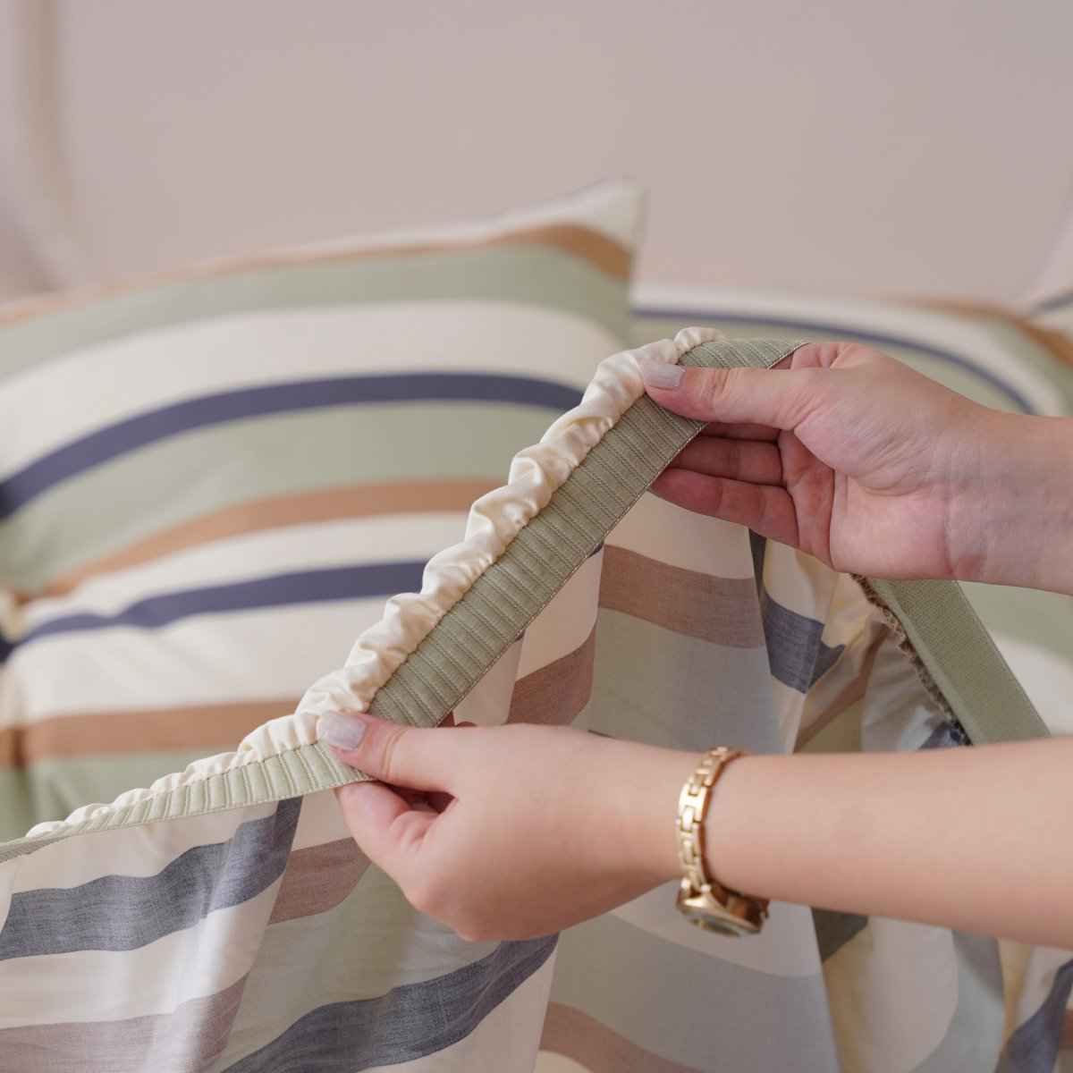 Ackly Bamboo - Harmony Stripe Fitted Sheet