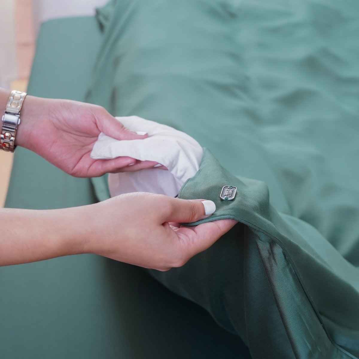 Ackly Bamboo - Royal Green Duvet Cover