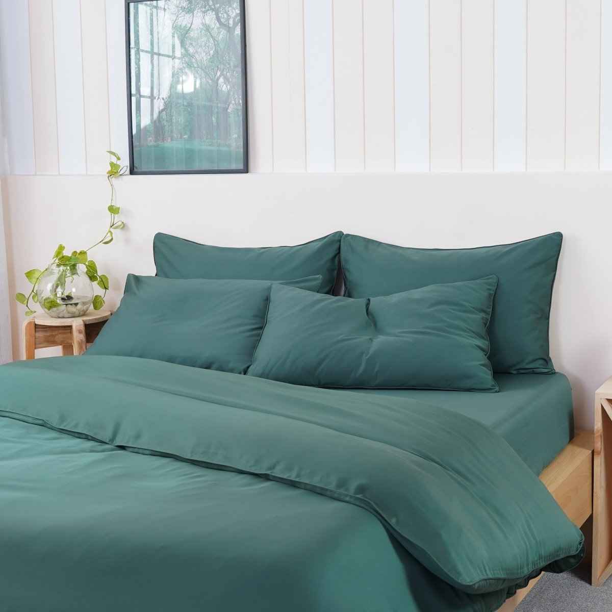 Ackly Bamboo - Royal Green Duvet Cover