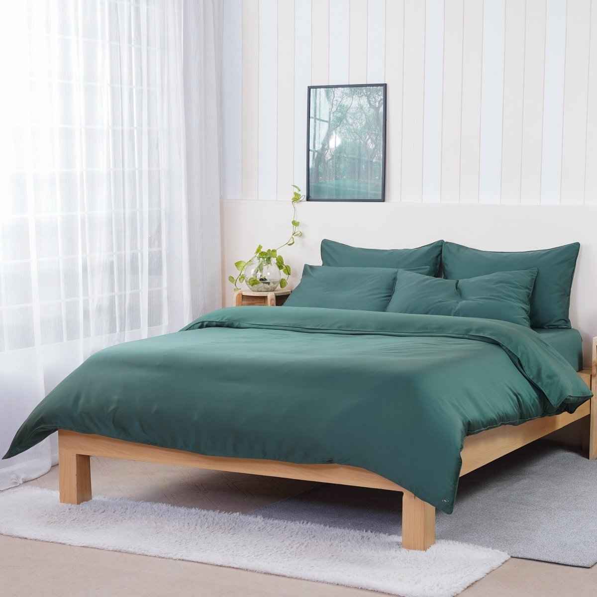 Ackly Bamboo - Royal Green Duvet Cover