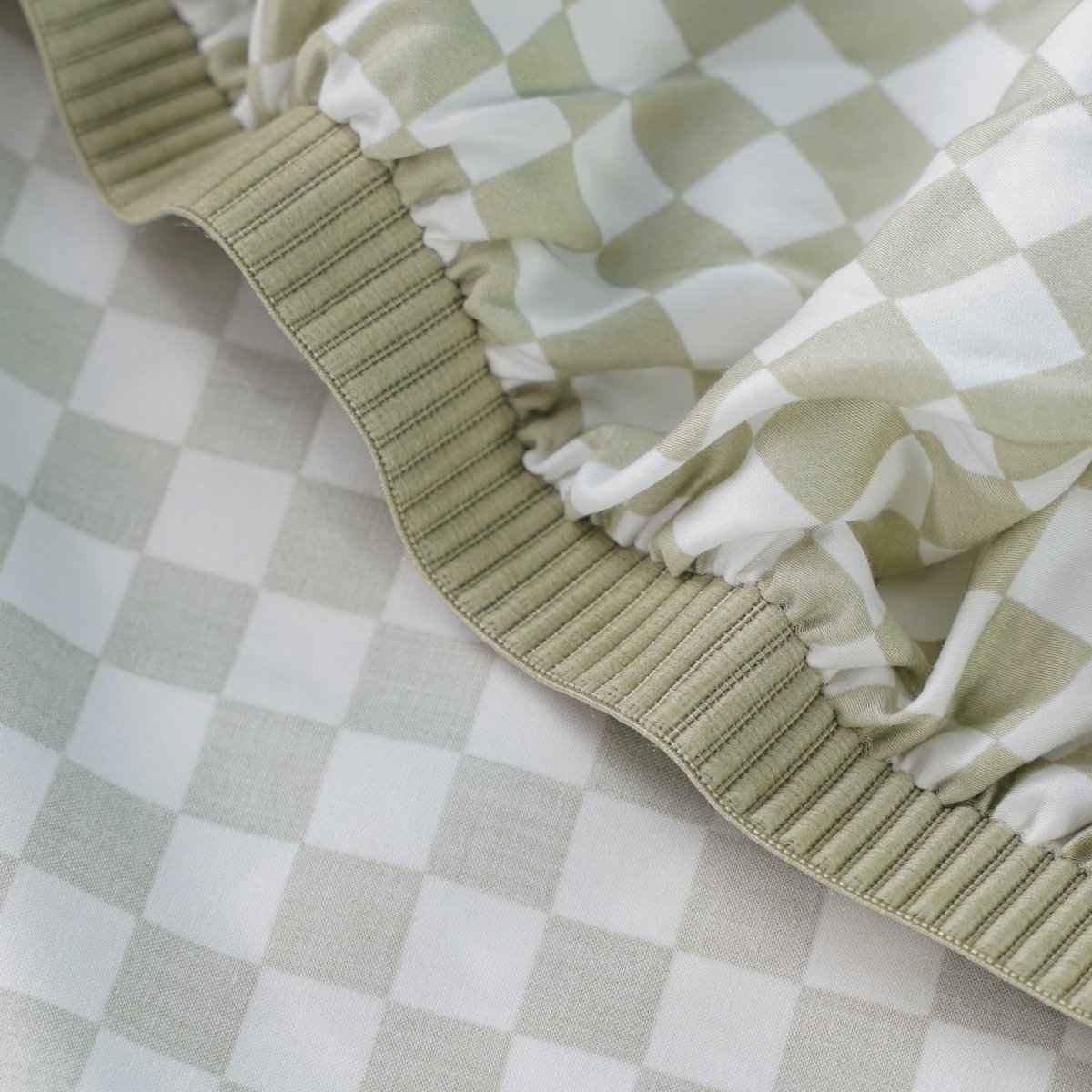 Ackly Bamboo - Sage Green Checkerboard Bedding
