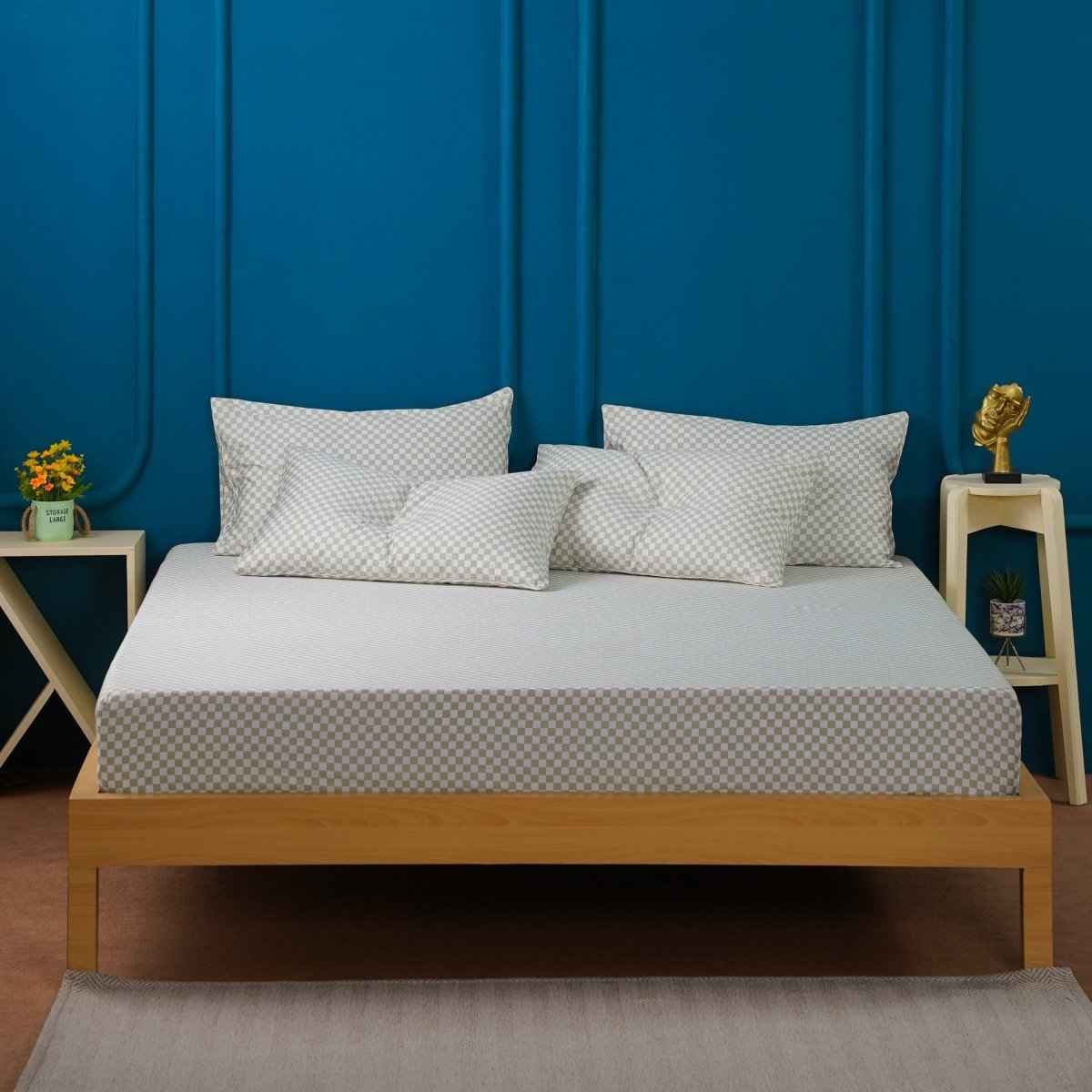 Ackly Bamboo - Sage Green Checkerboard Fitted Sheet