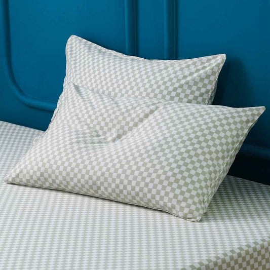 Ackly Bamboo - Sage Green Checkerboard Pillowcases Pair