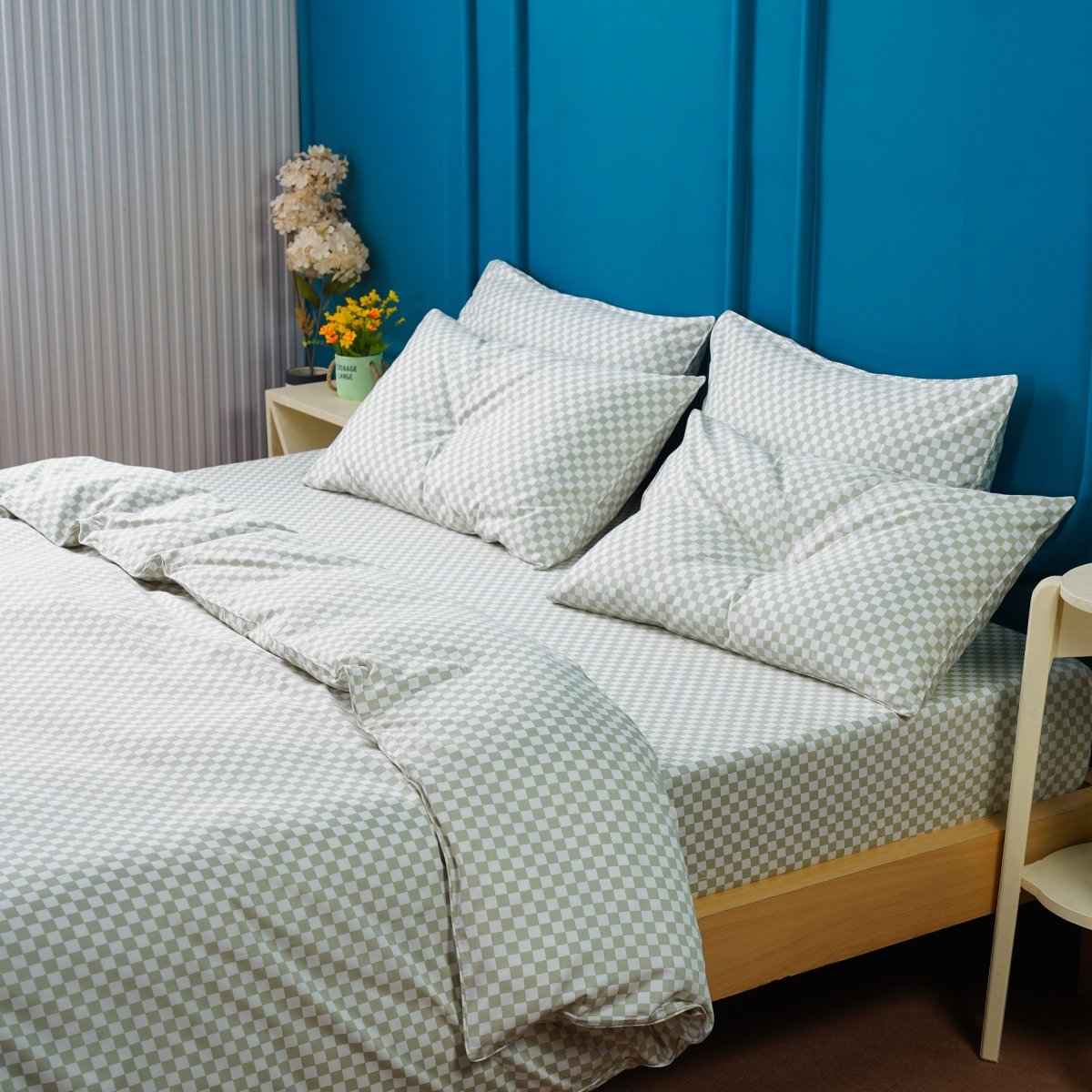 Ackly Bamboo - Sage Green Checkerboard Pillowcases Pair