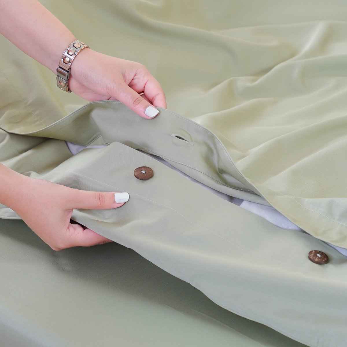 Ackly Bamboo - Sage Green Duvet Cover