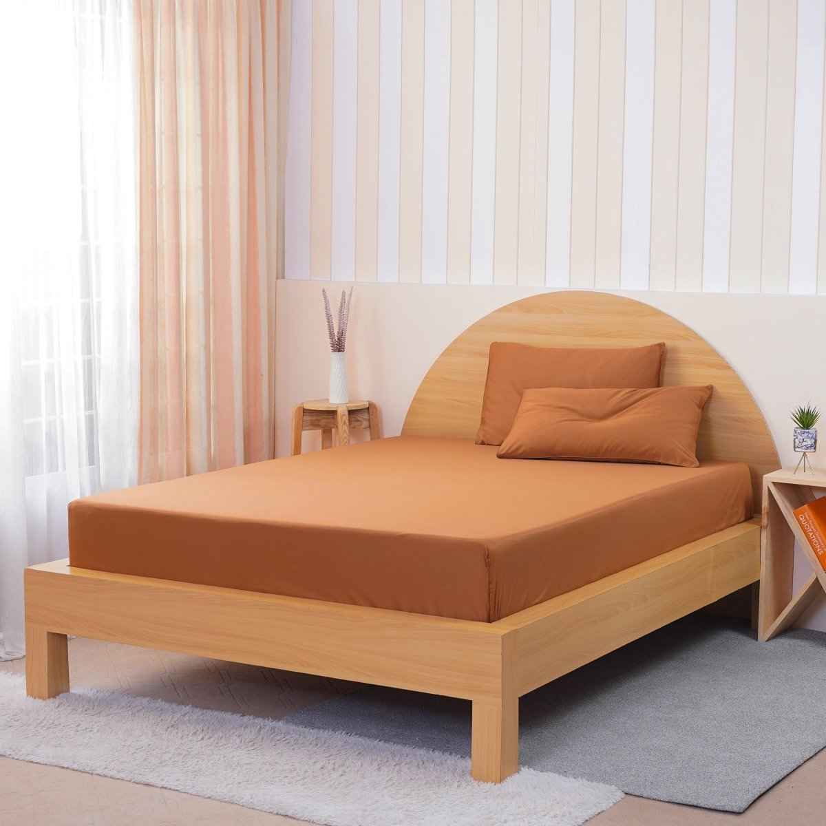 Ackly Bamboo - Terracotta Orange Fitted Sheet