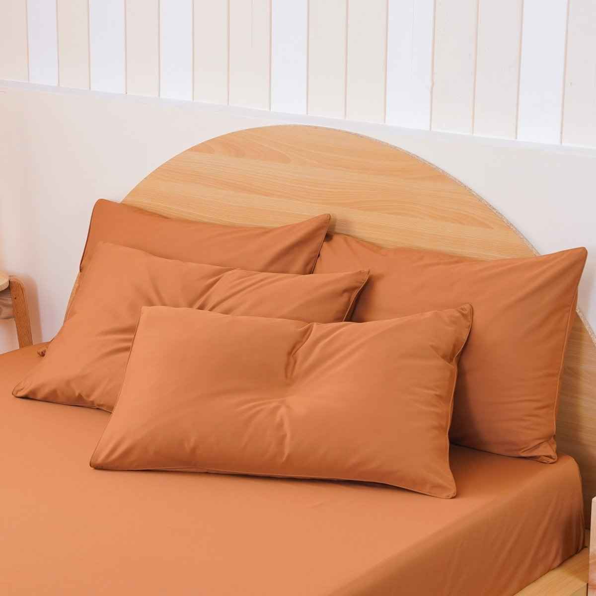 Ackly Bamboo - Terracotta Orange Pillowcases Pair
