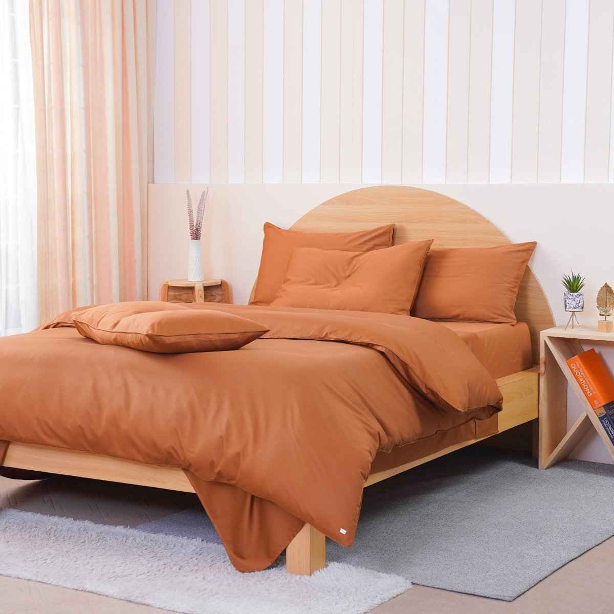 Ackly Bamboo - Terracotta Orange Pillowcases Pair
