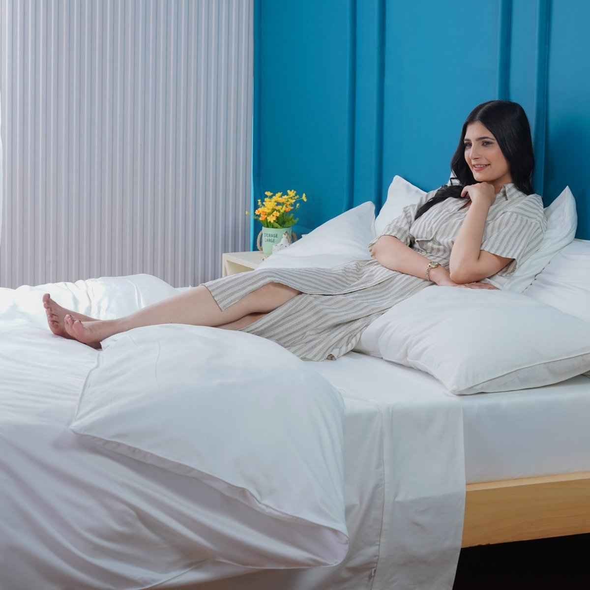 Ackly Bamboo - White Duvet Cover