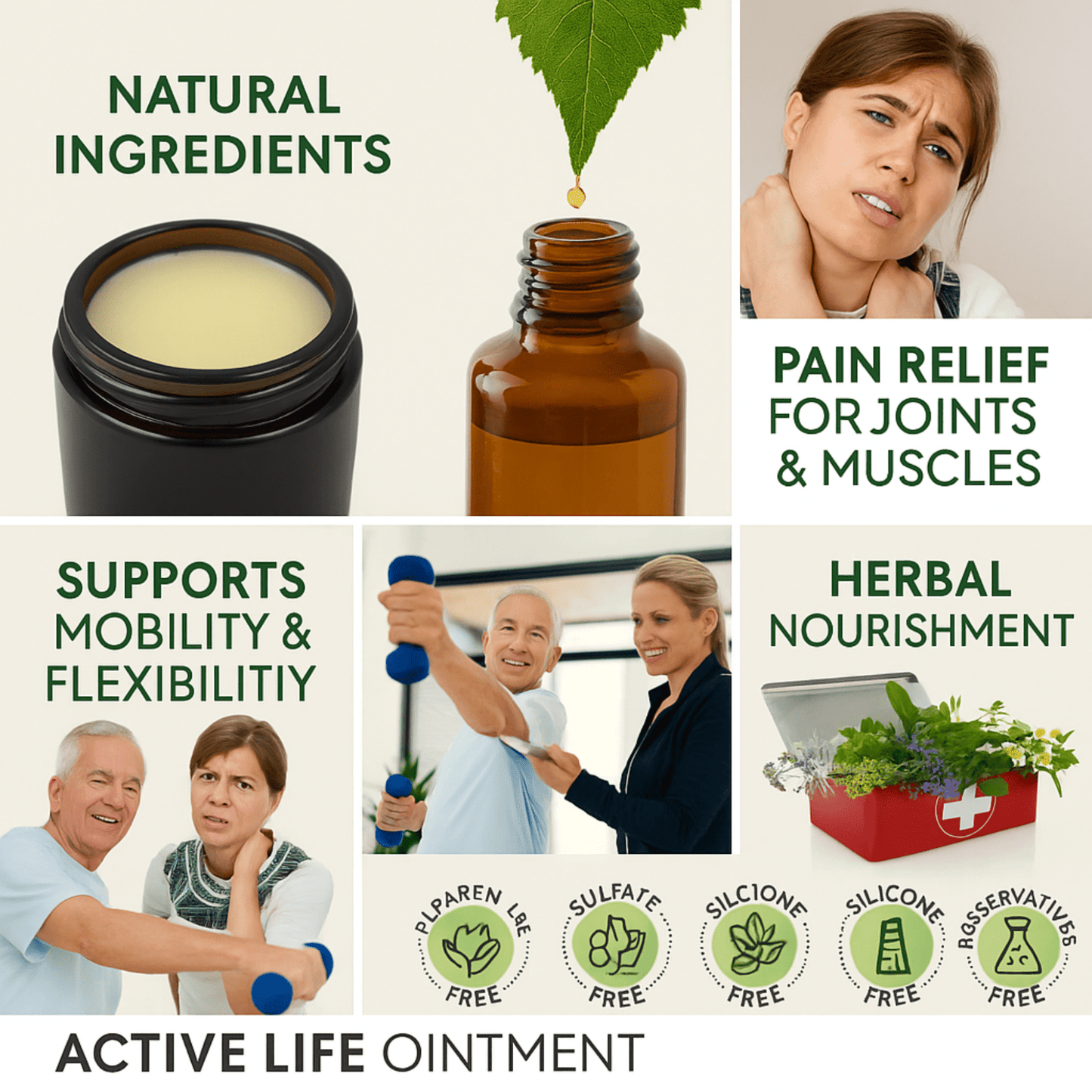 Active Life Ointment 120ml - 100% Natural Arthritis & Joint Pain Relief UK