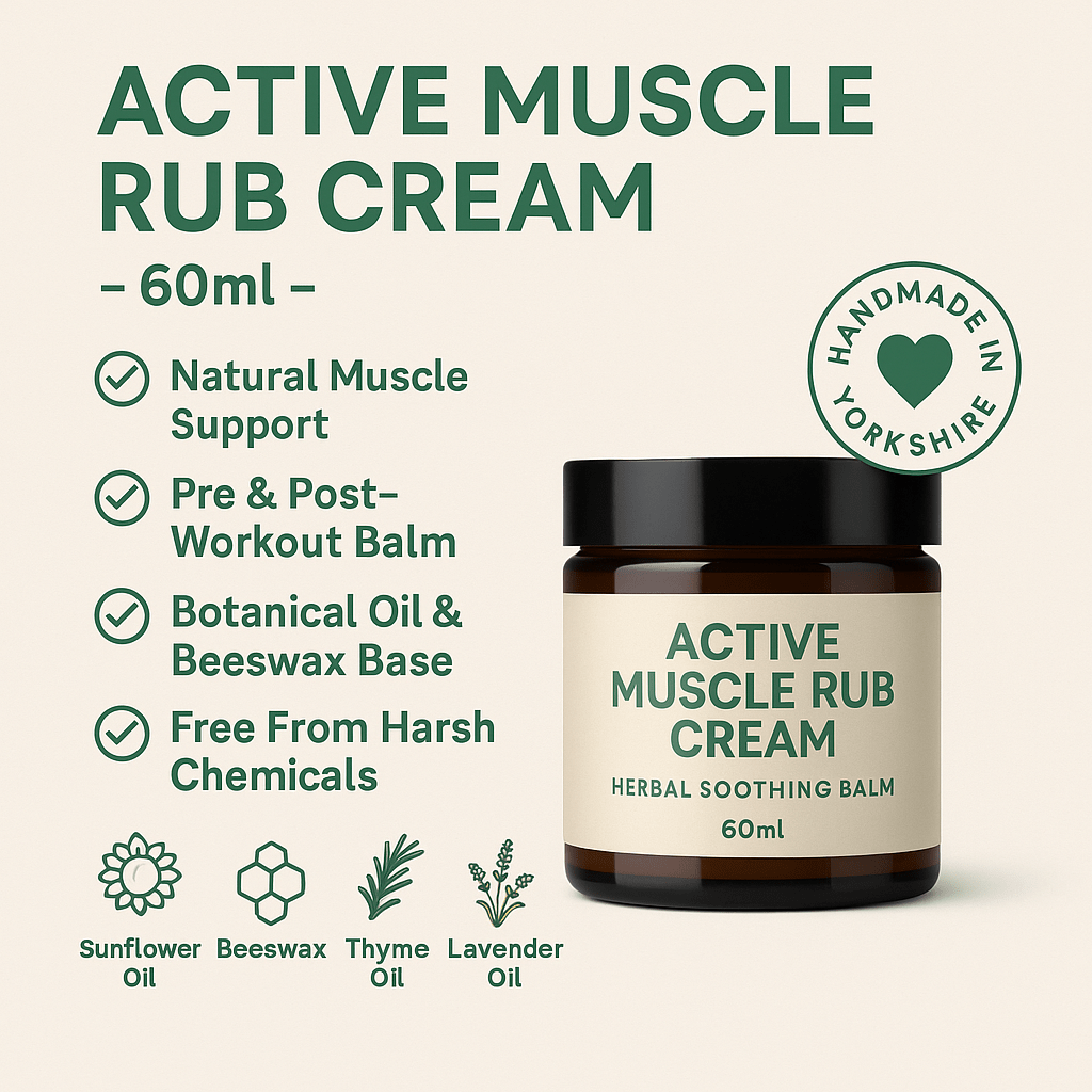Active Muscle Rub Cream – 60ml – Handmade Herbal Muscle Balm
