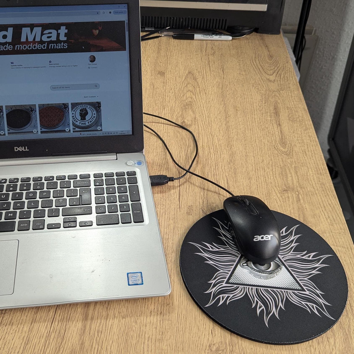 Illuminate - the Illuminati Flame Mouse Pad – Round Conspiracy Desk Mat
