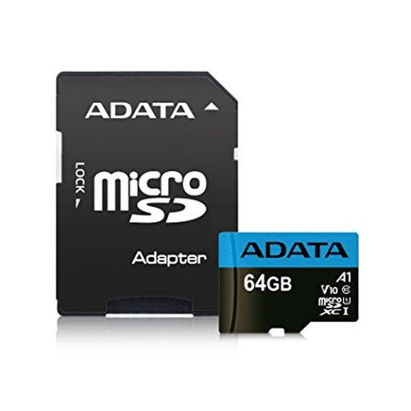 ADATA 64GB Premier Micro SDXC Card A1 Class 10 with SD Adapter