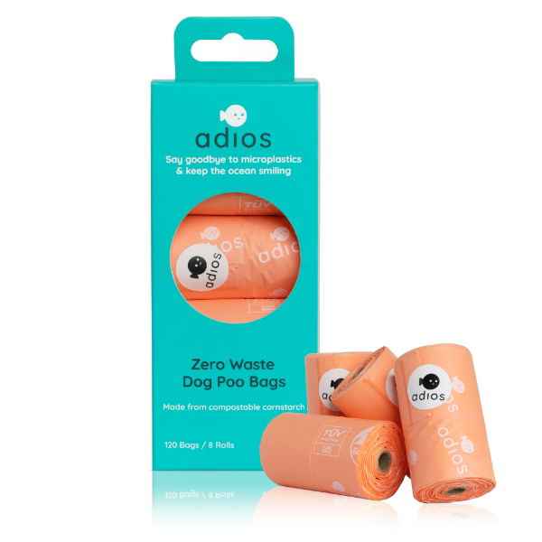 Adios Plastic 4 rolls in Pink (60 bags) - Handle on a Roll