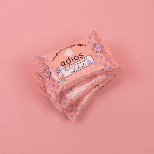 Adios Plastic Compostable Pet Wipes 25 Pack