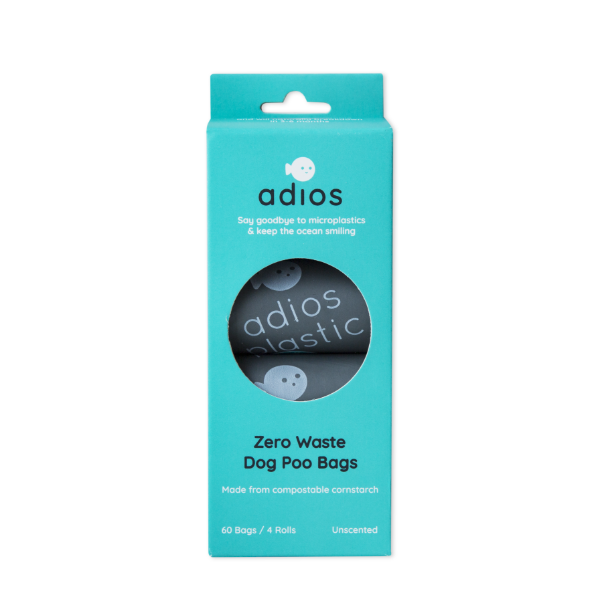 Adios Plastic Compstable Poo Bag Grey 4 x 15''s