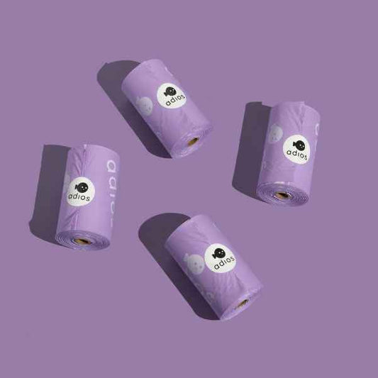 Adios Plastic Compstable Poo Bag Lilac 15''s