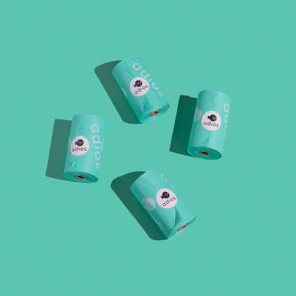 Adios Plastic Compstable Poo Bag Mint 15''s