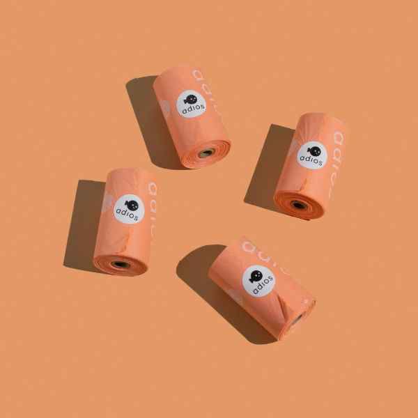 Adios Plastic Compstable Poo Bag Pink 15''s