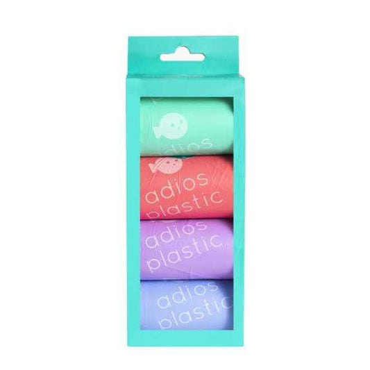 Adios Plastic Compstable Poo Bag Rainbow 4 x 15''s