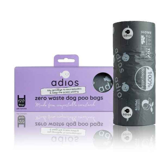 Adios Plastic Large Handle Bag on a Roll - 120pcs