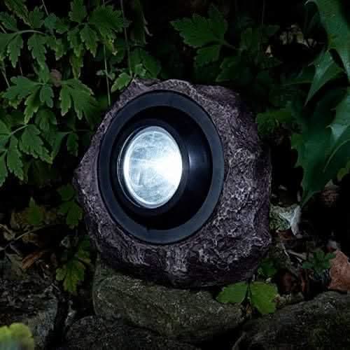 Super Bright Solar Rock Effect Garden Spotlight Adjustable LED