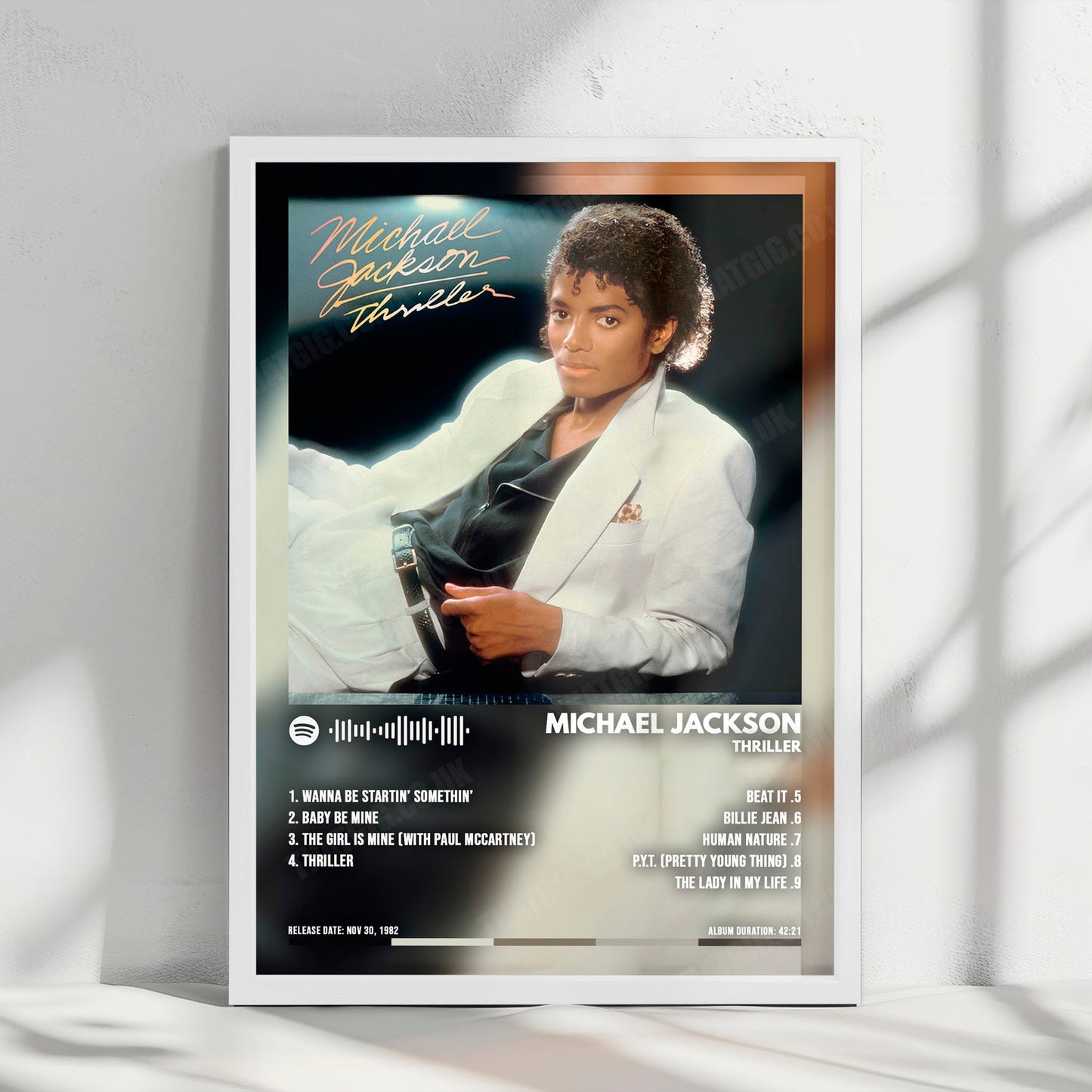 Michael Jackson "Thriller  " Album Cover Poster - with Complete Tracklist