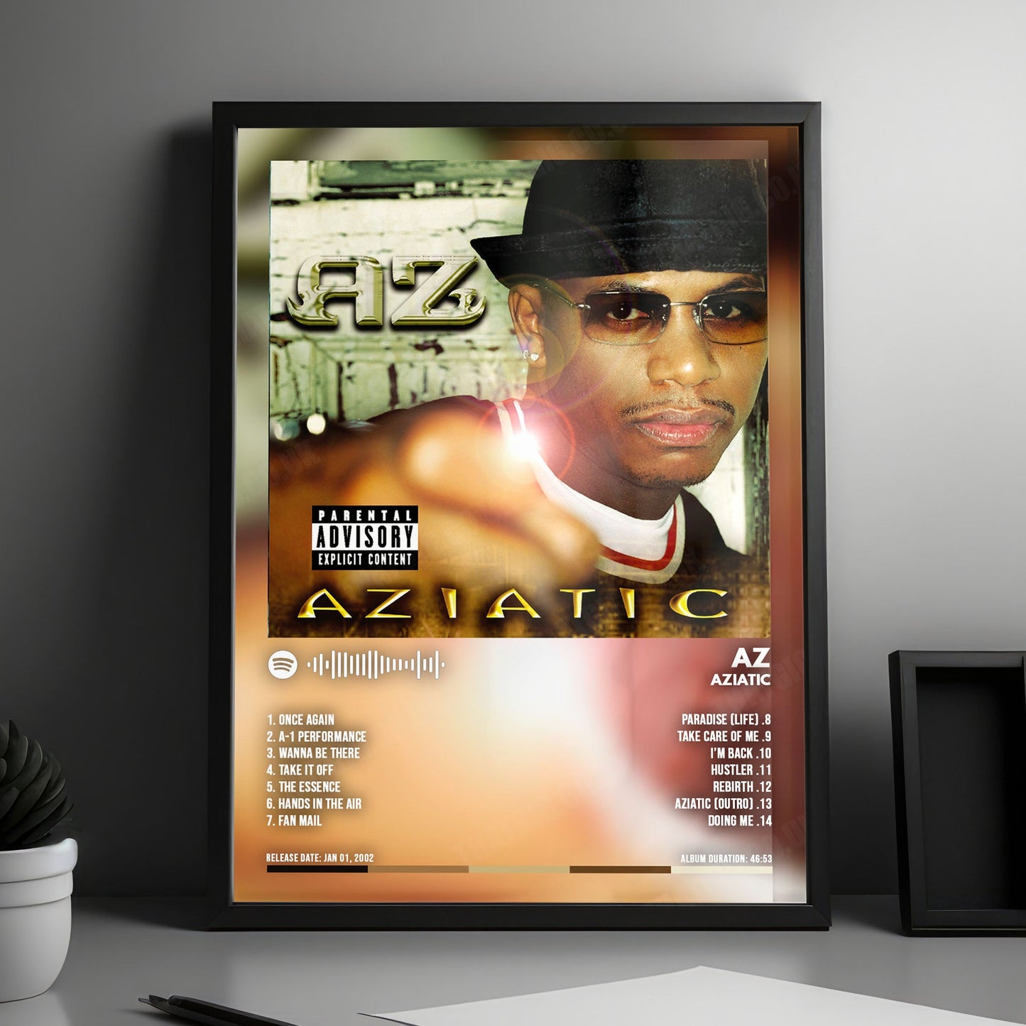 AZ "Aziatic" Album Cover Poster - with Complete Tracklist