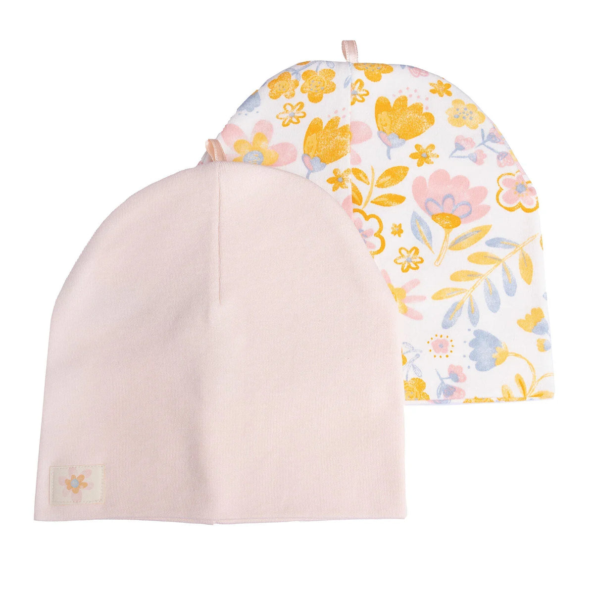 Little Plane 2 Pack Floral Pattern Knitted Baby Beanies (12 Months to 3 Years)