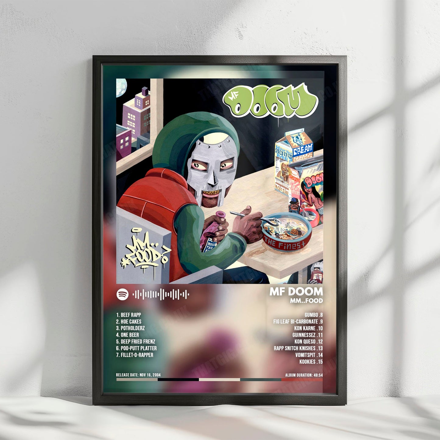 MF DOOM "MM..FOOD  " Album Cover Poster - with Complete Tracklist
