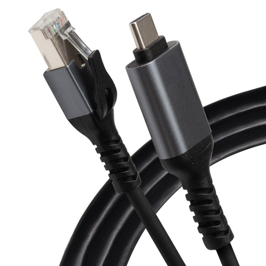 Maplin USB-C to RJ45 Ethernet Cable - Black