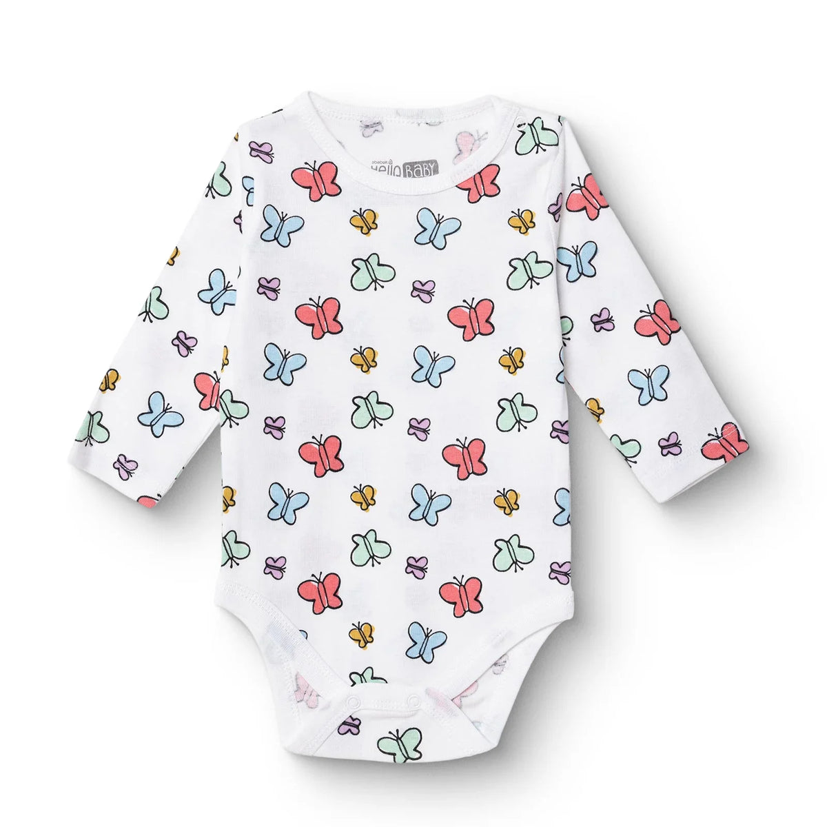HelloBaby Cotton Popper Neck Long Sleeve Baby Bodysuit (1-3 Months to 2-3 Years)