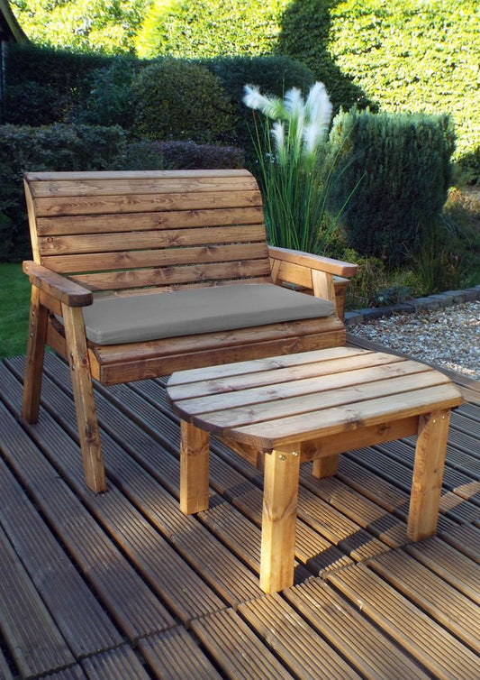 Charles Taylor Trading Deluxe Bench Set With Grey Cushion Brown