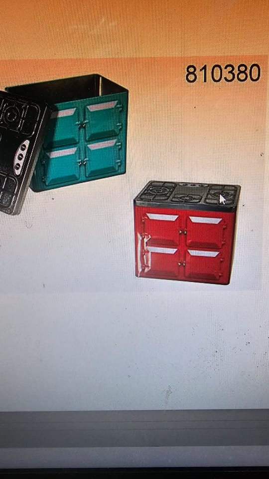 Aga Style Cooker Embossed Tin. Kitchen Biscuit Cookie Storage  aqua  only left