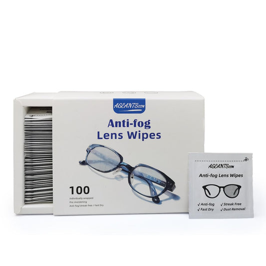 ageantscom Anti Fog Wipes for Glasses (100-Pack) – Pre-Moistened, Quick-Dry, Streak-Free