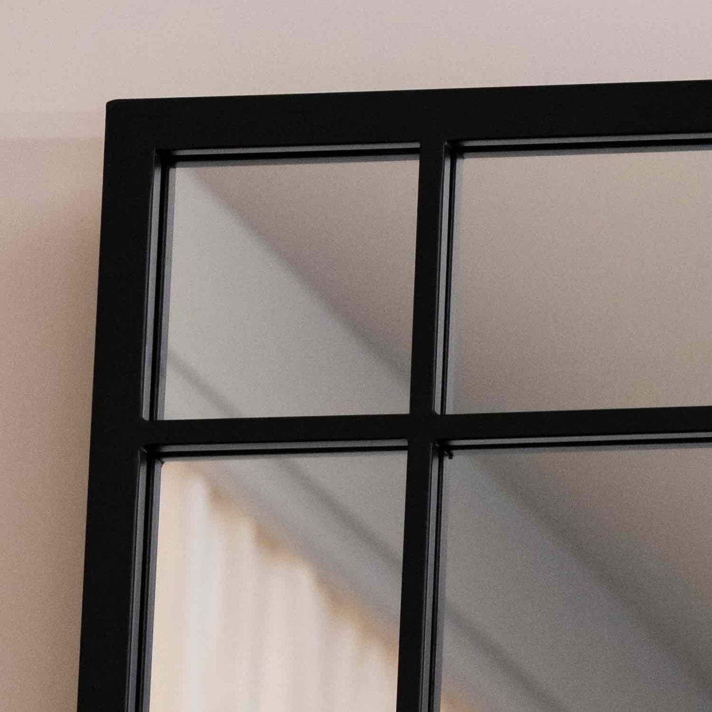 Aimi - Full Length Black Metal Rectangle Window Mirror - 200cm x 120cm