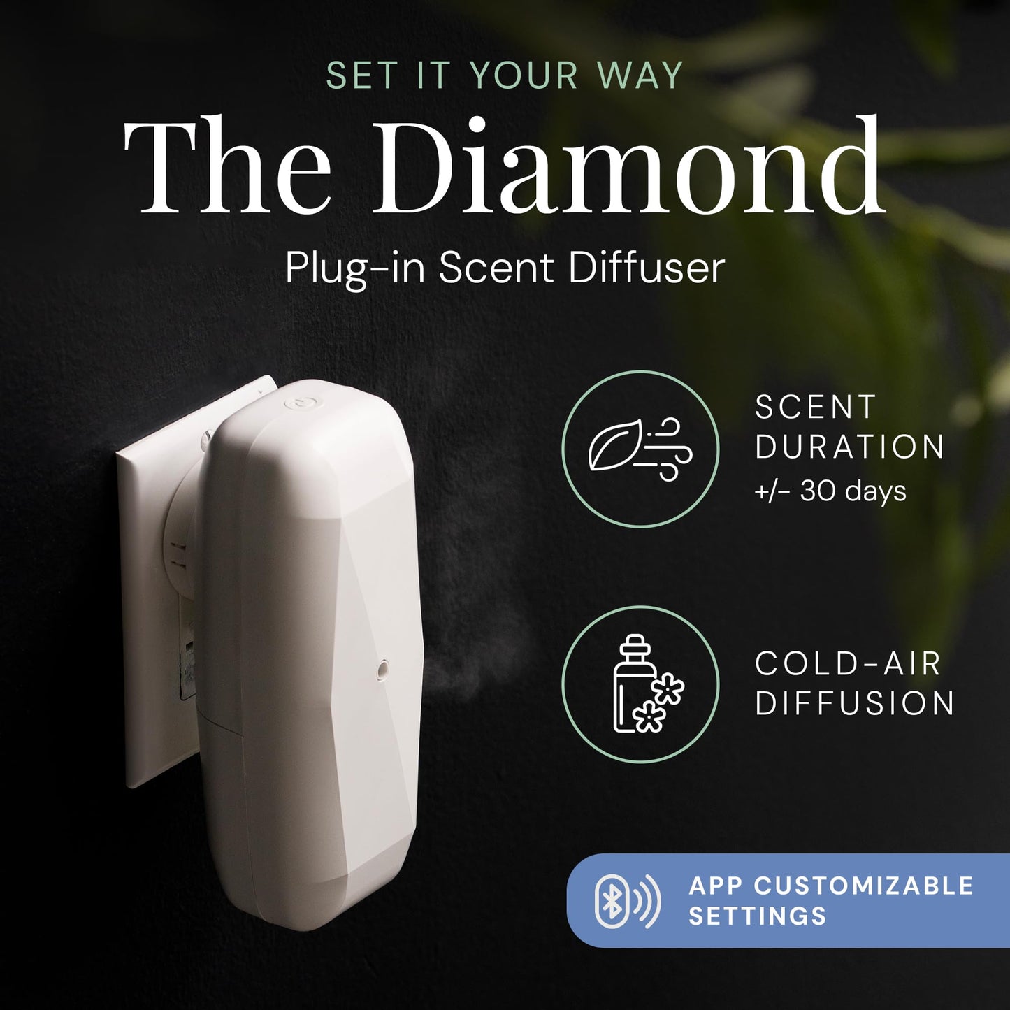 Air Esscentials Diamond Gift Set – Smart Scent Diffuser (Santal & Sensual Wood)
