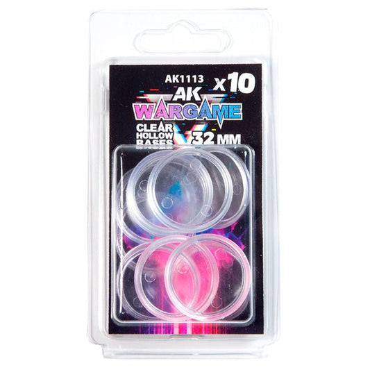 AK Interactive - Clear Hollow Bases 32mm X 10 (AK1113)