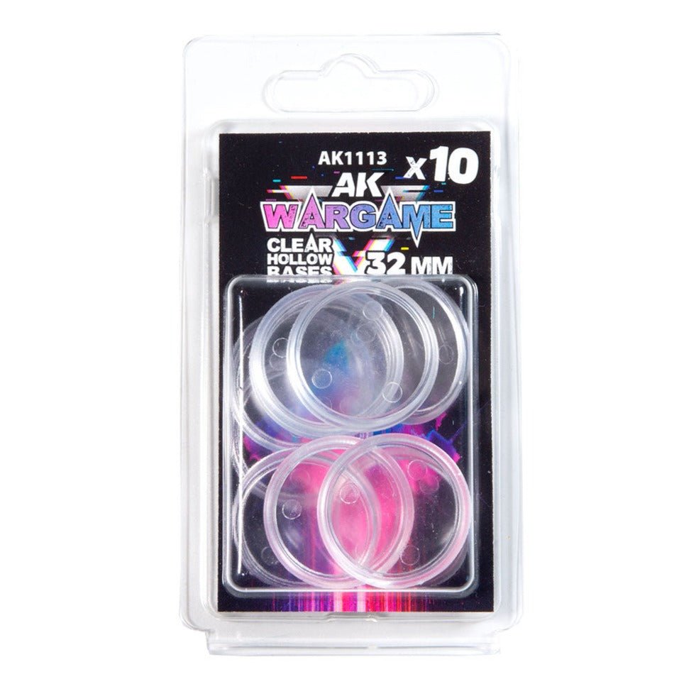 AK Interactive - Clear Hollow Bases 32mm X 10 (AK1113)