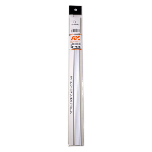 AK Interactive - Hollow Tube 4mm Diameter X 350mm -Styrene Strip (AK6544)